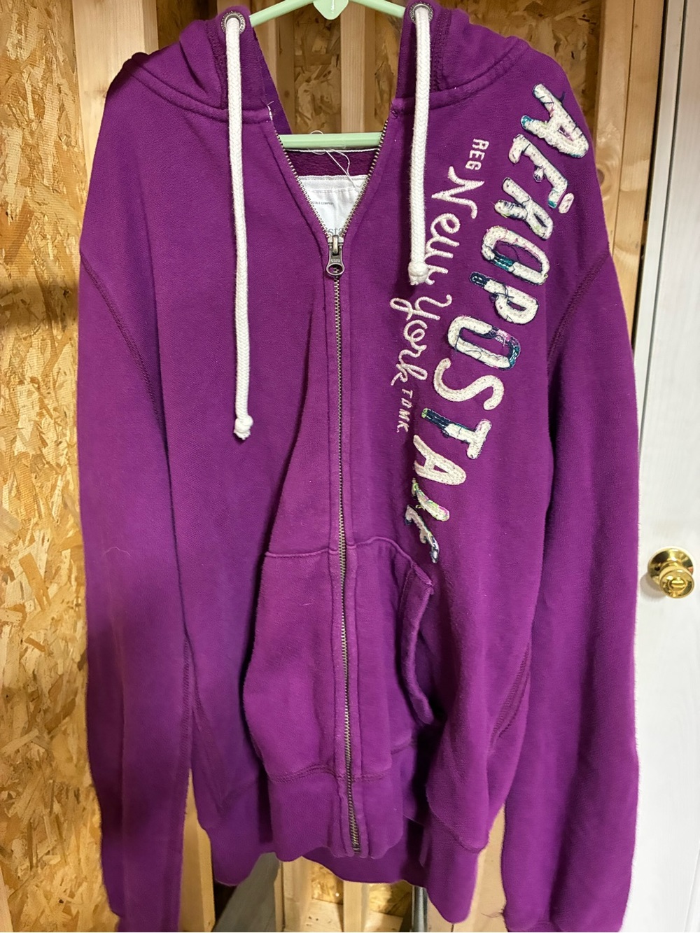 Aeropostale Purple Full-Zip Hoodie with Script Logo